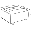 Pemberly Row Contemporary Fabric Upholstered Ottoman in Natural