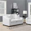 Pemberly Row Upholstered Transitional Fabric Loveseat in White
