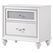 Pemberly Row Contemporary 2-Drawer Wood Nightstand in White Finish