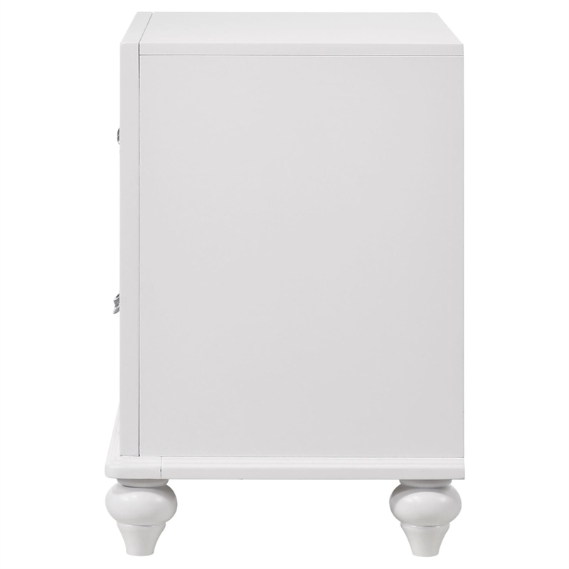 Pemberly Row Contemporary 2-Drawer Wood Nightstand in White Finish