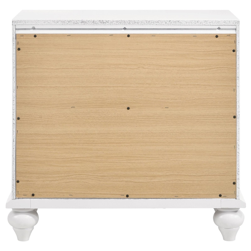 Pemberly Row Contemporary 2-Drawer Wood Nightstand in White Finish