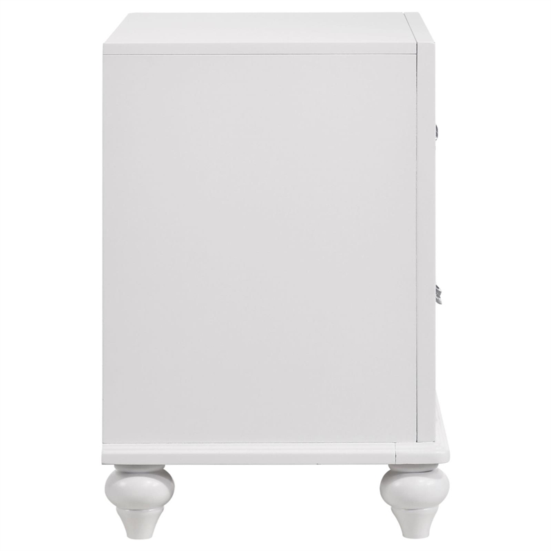 Pemberly Row Contemporary 2-Drawer Wood Nightstand in White Finish