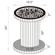 Pemberly Row Glass Crystal Inlay Round Top Accent Table in Mirror