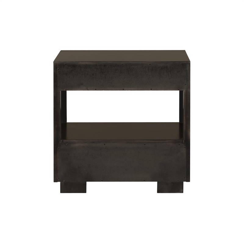 Pemberly Row 2-drawer Modern Wood Nightstand in Brown Finish