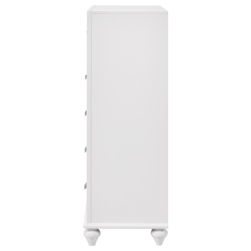 Pemberly Row 5-drawer Contemporary Wood Chest in White Finish