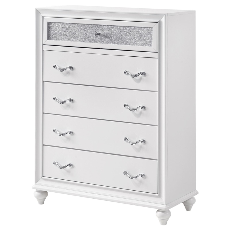Pemberly Row 5-drawer Contemporary Wood Chest in White Finish