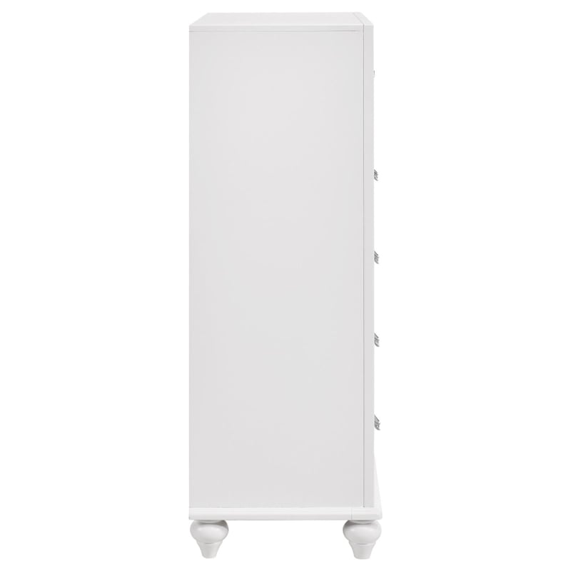 Pemberly Row 5-drawer Contemporary Wood Chest in White Finish