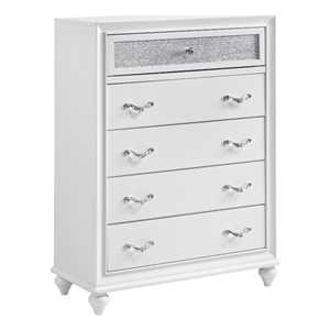 Pemberly Row 5-drawer Contemporary Wood Chest in White Finish