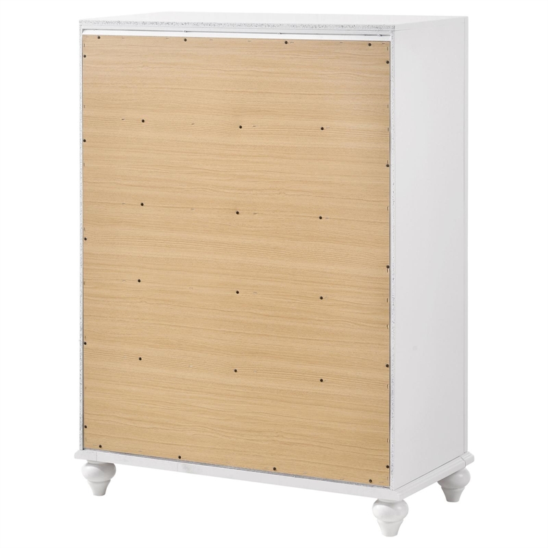 Pemberly Row 5-drawer Contemporary Wood Chest in White Finish
