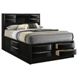 Pemberly Row Modern Wood Queen Platform Storage Bed in Black