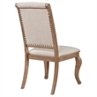 Pemberly Row Fabric Tufted Side Chairs in Cream and Barley Brown