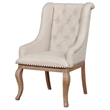 Pemberly Row Fabric Tufted Arm Chairs in Cream and Barley Brown