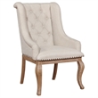 Pemberly Row Fabric Tufted Arm Chairs in Cream and Barley Brown