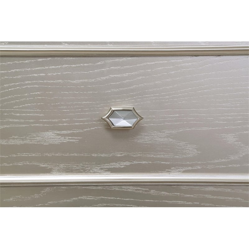 Pemberly Row 3-Drawer Contemporary Wood Nightstand Silver Oak