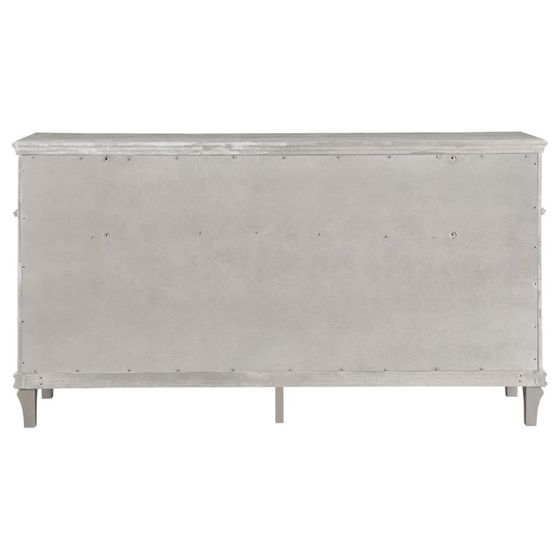 Pemberly Row Contemporary 9-Drawer Wood Dresser in Silver Oak