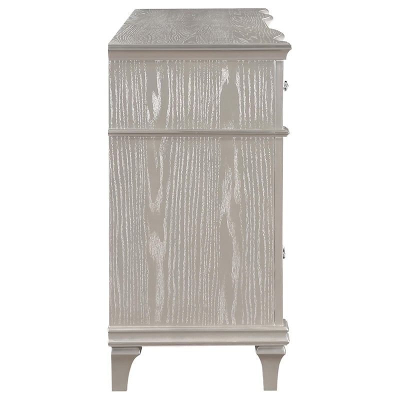 Pemberly Row Contemporary 9-Drawer Wood Dresser in Silver Oak