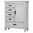 Pemberly Row 5-drawer Farmhouse Wood Door Chest in Antique White