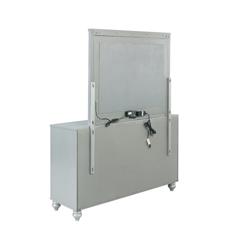 Pemberly Row 6-drawer Contemporary Wood Dresser Silver Metallic