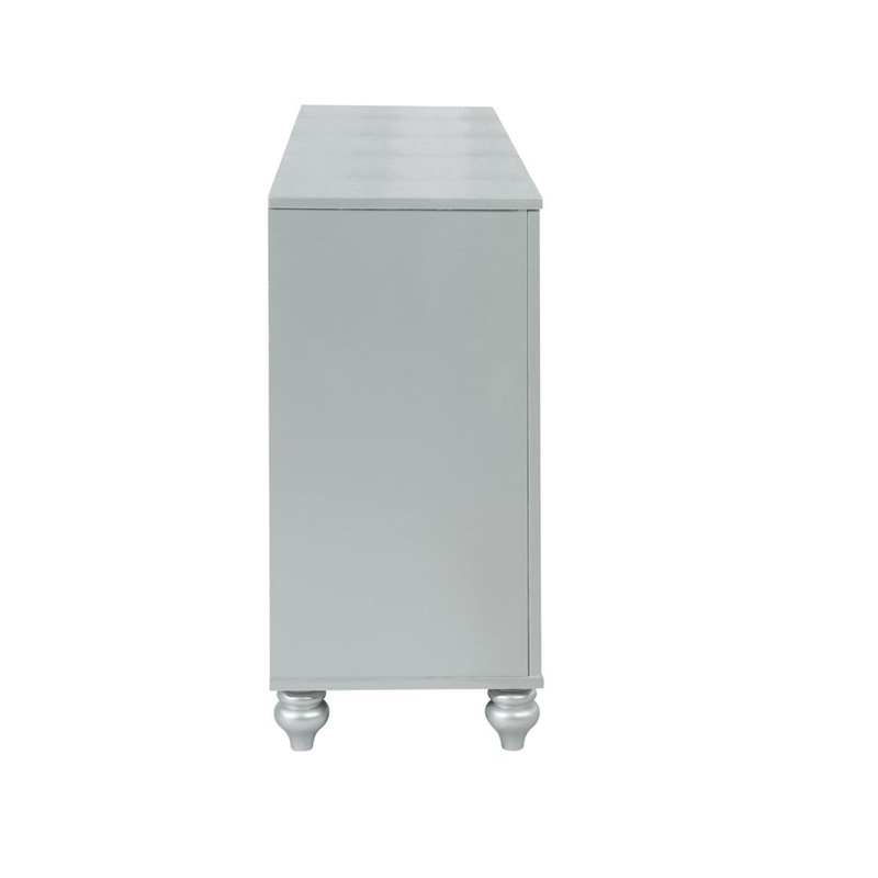 Pemberly Row 6-drawer Contemporary Wood Dresser Silver Metallic