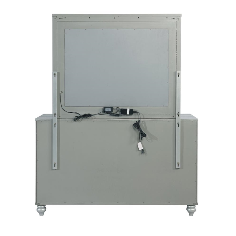 Pemberly Row 6-drawer Contemporary Wood Dresser Silver Metallic