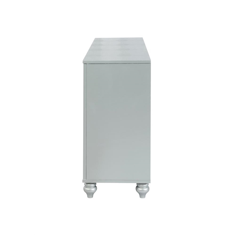 Pemberly Row 6-drawer Contemporary Wood Dresser Silver Metallic