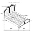 Pemberly Row Wood Tufted Platform Queen Bed Ivory and Silver Oak