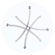Pemberly Row Modern Metal Round Dining Table Chrome and Clear