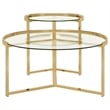 Pemberly Row 2-piece Metal Round Nesting Table Clear and Gold