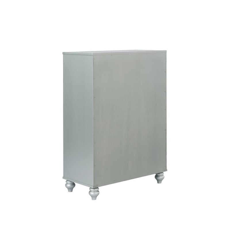 Pemberly Row 5-drawer Contemporary Wood Chest Silver Metallic