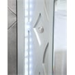 Pemberly Row Faux Leather Queen Panel Bed in Silver Metallic