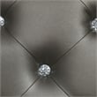 Pemberly Row Faux Leather Queen Panel Bed in Silver Metallic