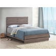 Pemberly Row Farmhouse Wood Queen Panel Bed in Barrel Oak Finish