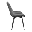 Pemberly Row Faux Leather Upholstered Side Chair in Gray Finish