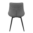 Pemberly Row Faux Leather Upholstered Side Chair in Gray Finish