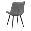Pemberly Row Faux Leather Upholstered Side Chair in Gray Finish