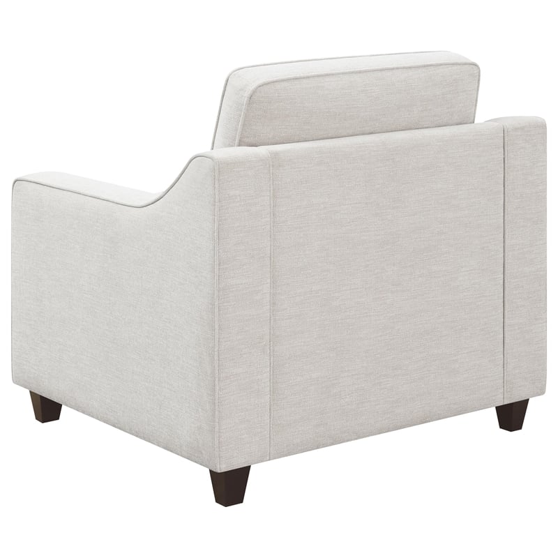 Pemberly Row Contemporary Upholstered Cushion Back Chair in Beige