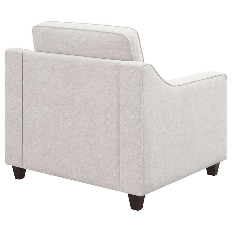 Pemberly Row Contemporary Upholstered Cushion Back Chair in Beige