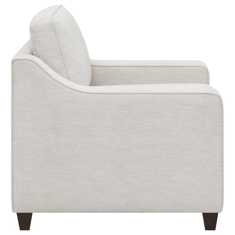 Pemberly Row Contemporary Upholstered Cushion Back Chair in Beige