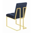 Pemberly Row Assembled Velvet Upholstered Tufted Back Side Chairs Ink Blue