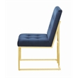 Pemberly Row Assembled Velvet Upholstered Tufted Back Side Chairs Ink Blue