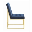 Pemberly Row Assembled Velvet Upholstered Tufted Back Side Chairs Ink Blue