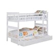 Pemberly Row Transitional Wood Twin Over Twin Bunk Bed White