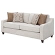 Pemberly Row Contemporary Upholstered Cushion Back Sofa in Beige