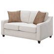 Pemberly Row Contemporary Upholstered Cushion Back Loveseat Beige