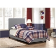 Pemberly Row Transitional Faux Leather Upholstered Twin Bed Gray