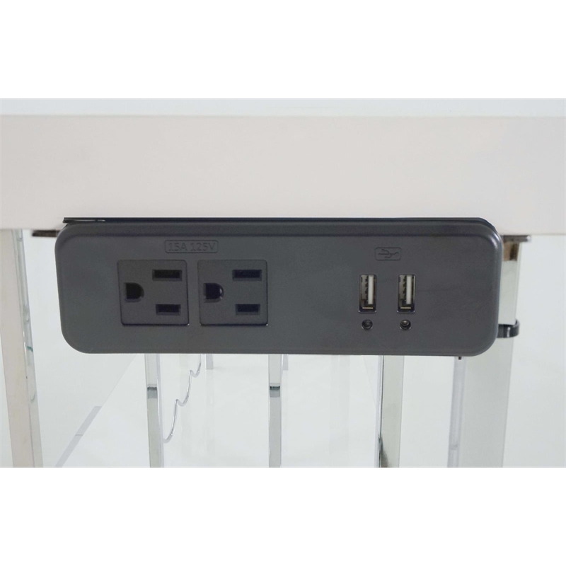 Pemberly Row 2-door Wood Bar Cabinet High Glossy White and Chrome