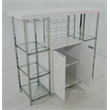 Pemberly Row 2-door Wood Bar Cabinet High Glossy White and Chrome