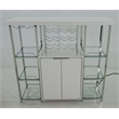 Pemberly Row 2-door Wood Bar Cabinet High Glossy White and Chrome