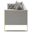 Pemberly Row Modern Velvet Upholstered Tufted Back Sofa Gray