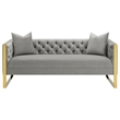 Pemberly Row Modern Velvet Upholstered Tufted Back Sofa Gray